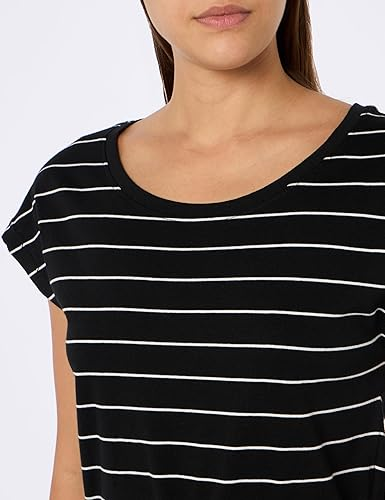 Almas Striped Black White Tee Shirts - Basic Poly Blend - Short Sleeves