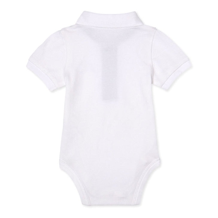 GARANIMALS Dino White Cotton Polo Romper - Made in Bangladesh - Summer Soft Fabric