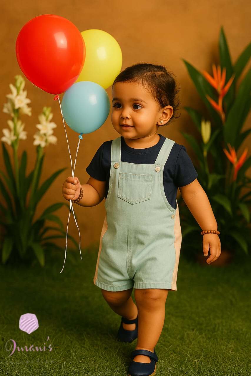 ZEEMAN Girls Denim Panel Dungaree-Original Export-Premium Quality Denim