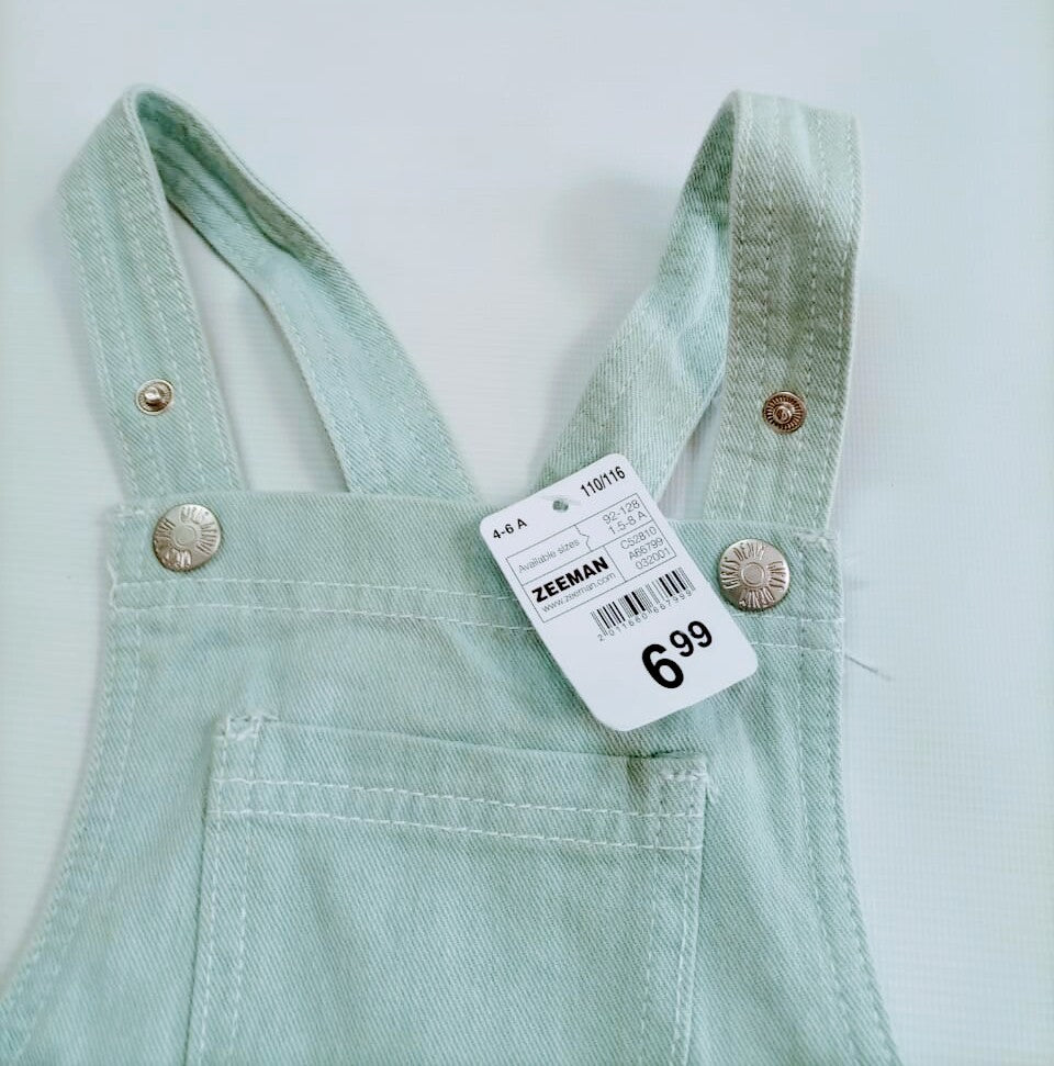 ZEEMAN Girls Denim Panel Dungaree-Original Export-Premium Quality Denim