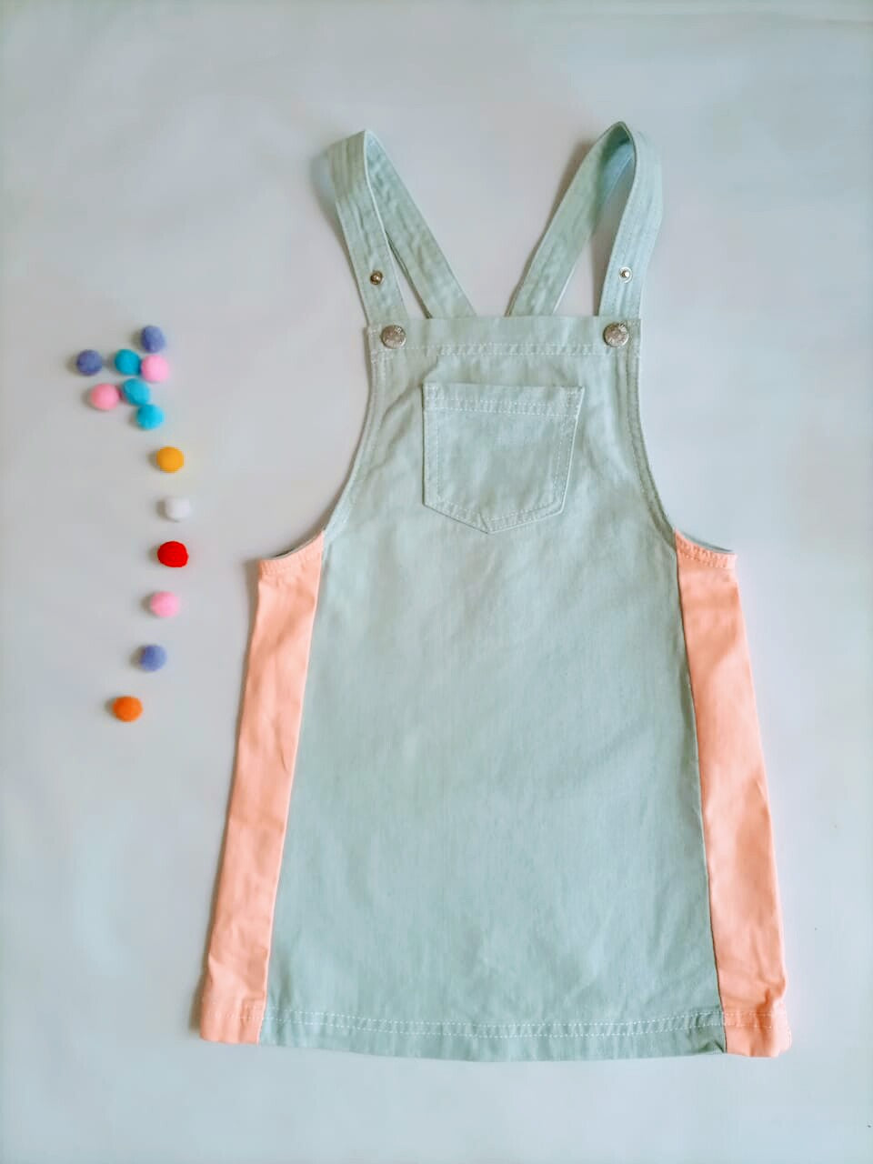 ZEEMAN Girls Denim Panel Dungaree-Original Export-Premium Quality Denim