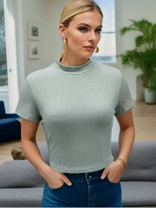 Almas Original Mock Neck Tee Shirt - ln Fine Quality PK
