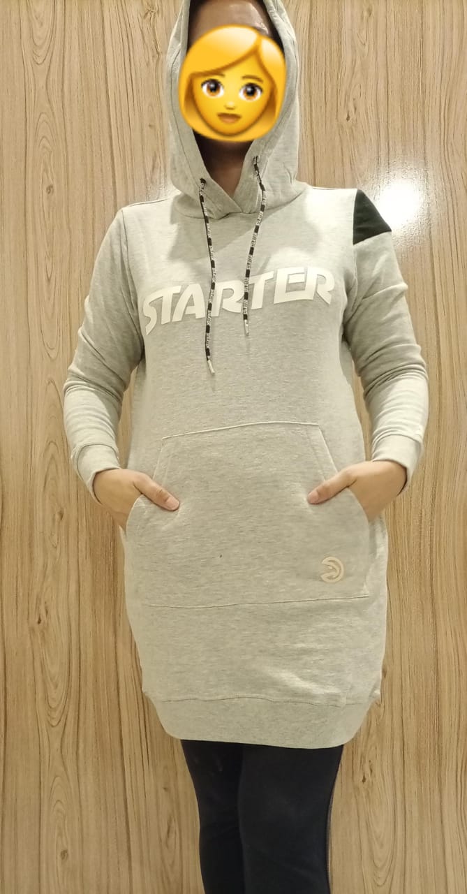A STARTER WOMEN'S LONG HOODIE -Export Quality Terry -Stylish Wear