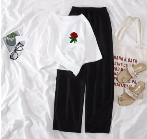 "Summer Cozy Tee & Flapper Trouser Combo for Women/Girls ☀️👚"