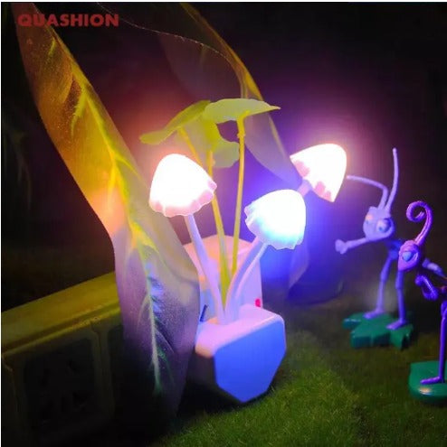 🌼✨ Automatic Sensor Light Night: Color-Changing Flower Mushroom Lamp 🏠🌈