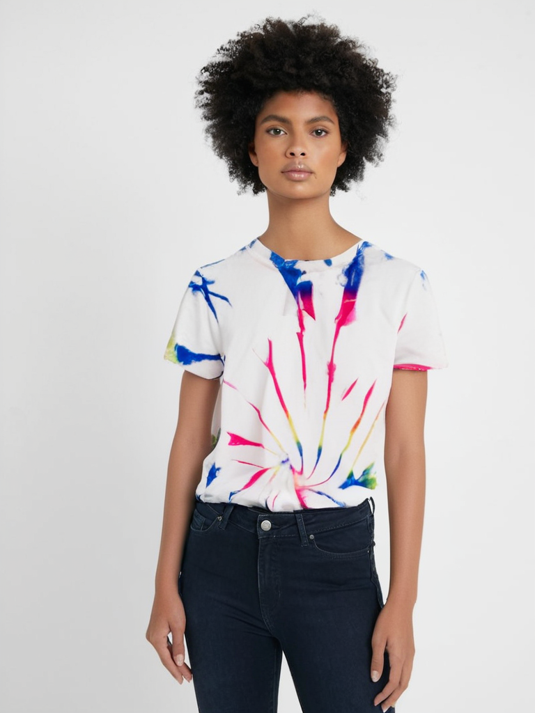 PoPSurf Eye Catching Tie Dye Tee Shirt (Rainbow)