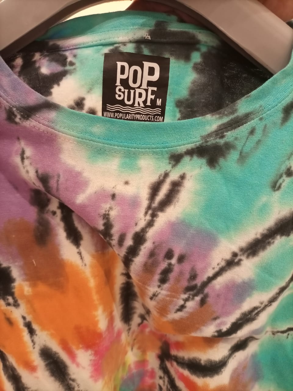 PoPSurf Eye Catching Tie Dye Tee shirt for Women (Tie Dye Neon Bright Rainbow)