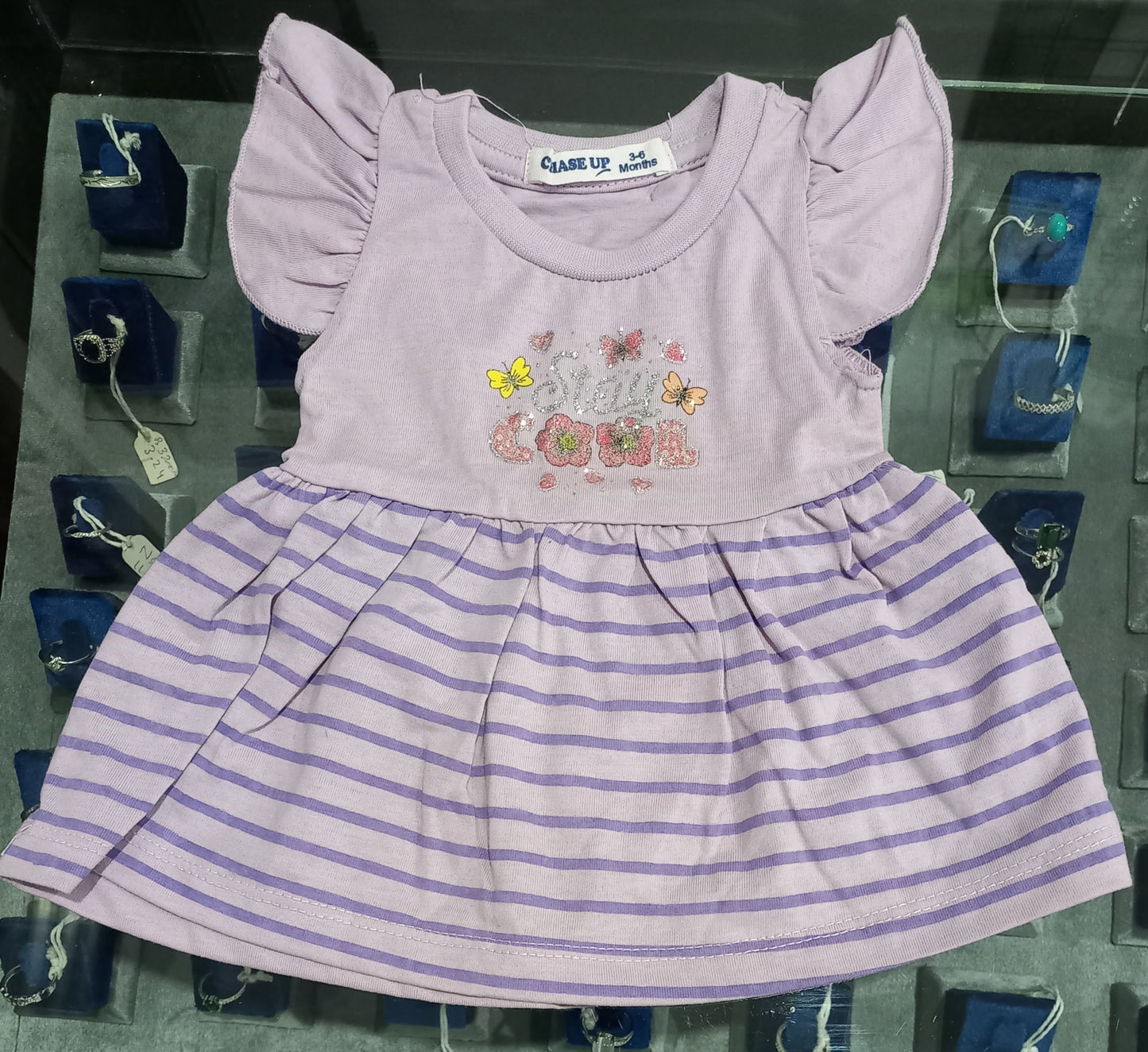 Branded Frock Purple Stripes Ultra Soft Cotton Jersey (3Months to 24Months) (Copy)