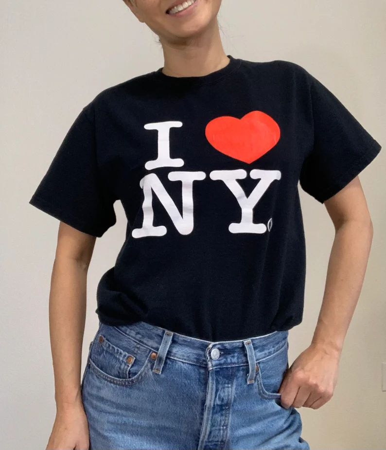 I Love NY Tee Shirt - Heart New York - CrewNeck Tees - Ultra Soft Summer Cotton Fabric