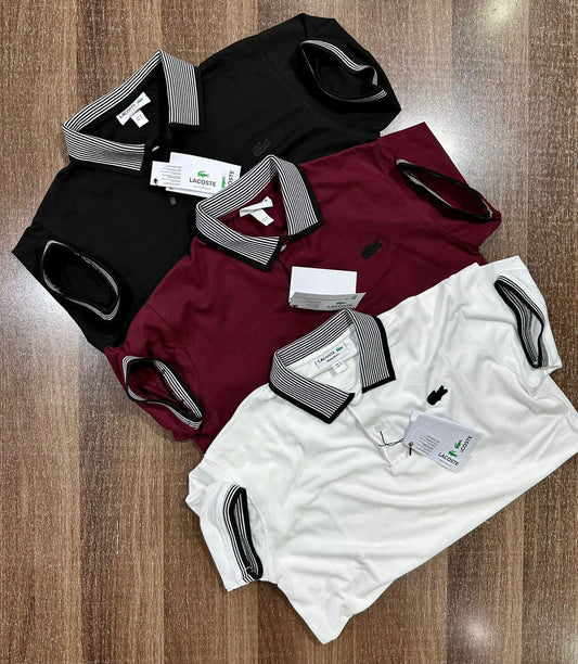 Lacoste Polo Shirt - Ultra Soft China Dotted Fabric - Premium Quality Collar Polo