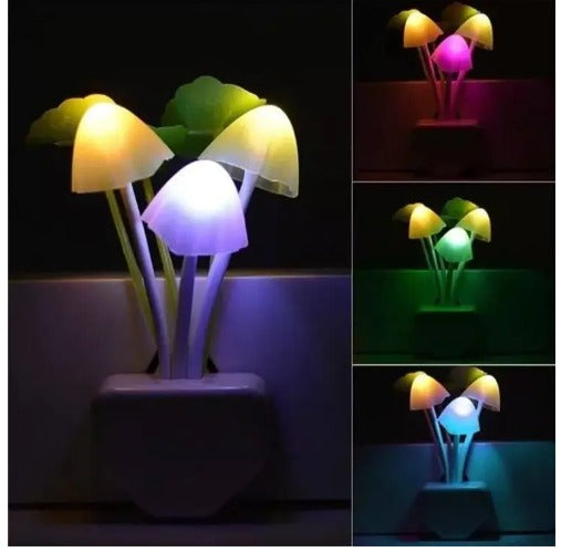 🌼✨ Automatic Sensor Light Night: Color-Changing Flower Mushroom Lamp 🏠🌈