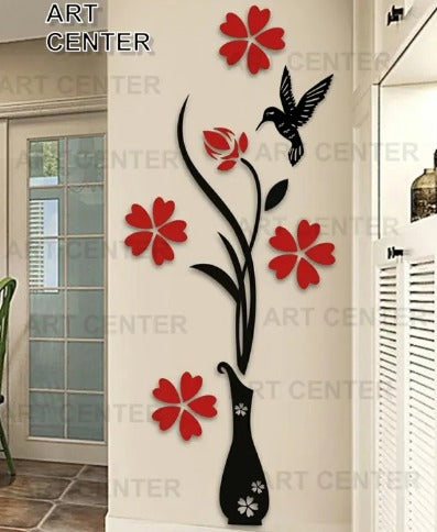 🖼️ Red & Black Vase - Premium Quality Wall & Room Decoration 🏠✨