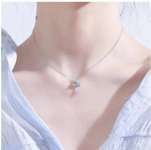 "Crystal Star Planet Meteor Key Necklace 🌟💫 Valentine's Day Gift"