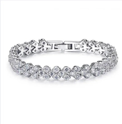 ✨ Cubic Zirconia Gold Tennis Chain Hip-Hop Bracelets Iced Gift Mzea 🎁