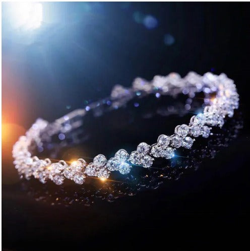 ✨ Cubic Zirconia Gold Tennis Chain Hip-Hop Bracelets Iced Gift Mzea 🎁